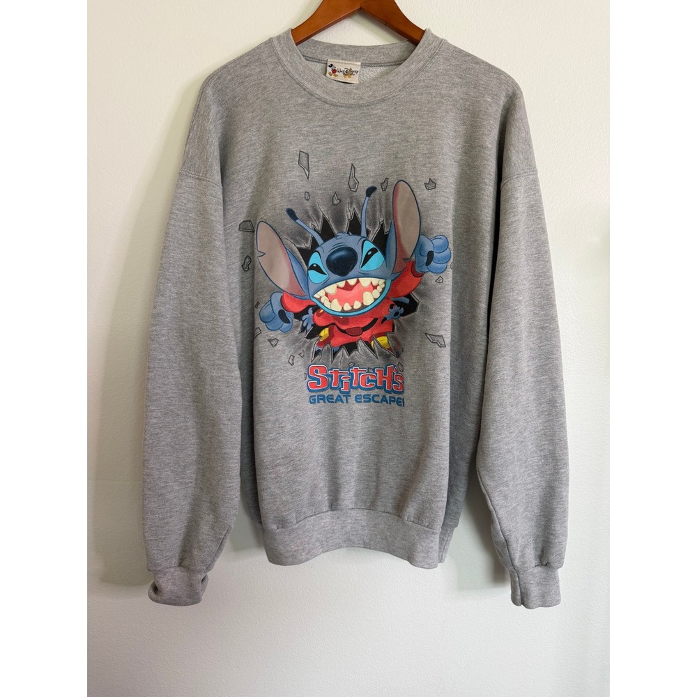 Vintage 2000s Disney Stitch Great Escape Magic Kingdom Sweatshirt Gray XL